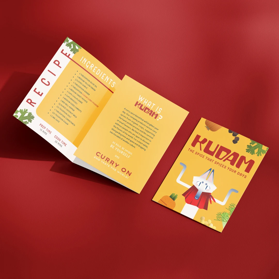 Lukács Andrea hallgatói arculatterve a Kudam Curry márkához