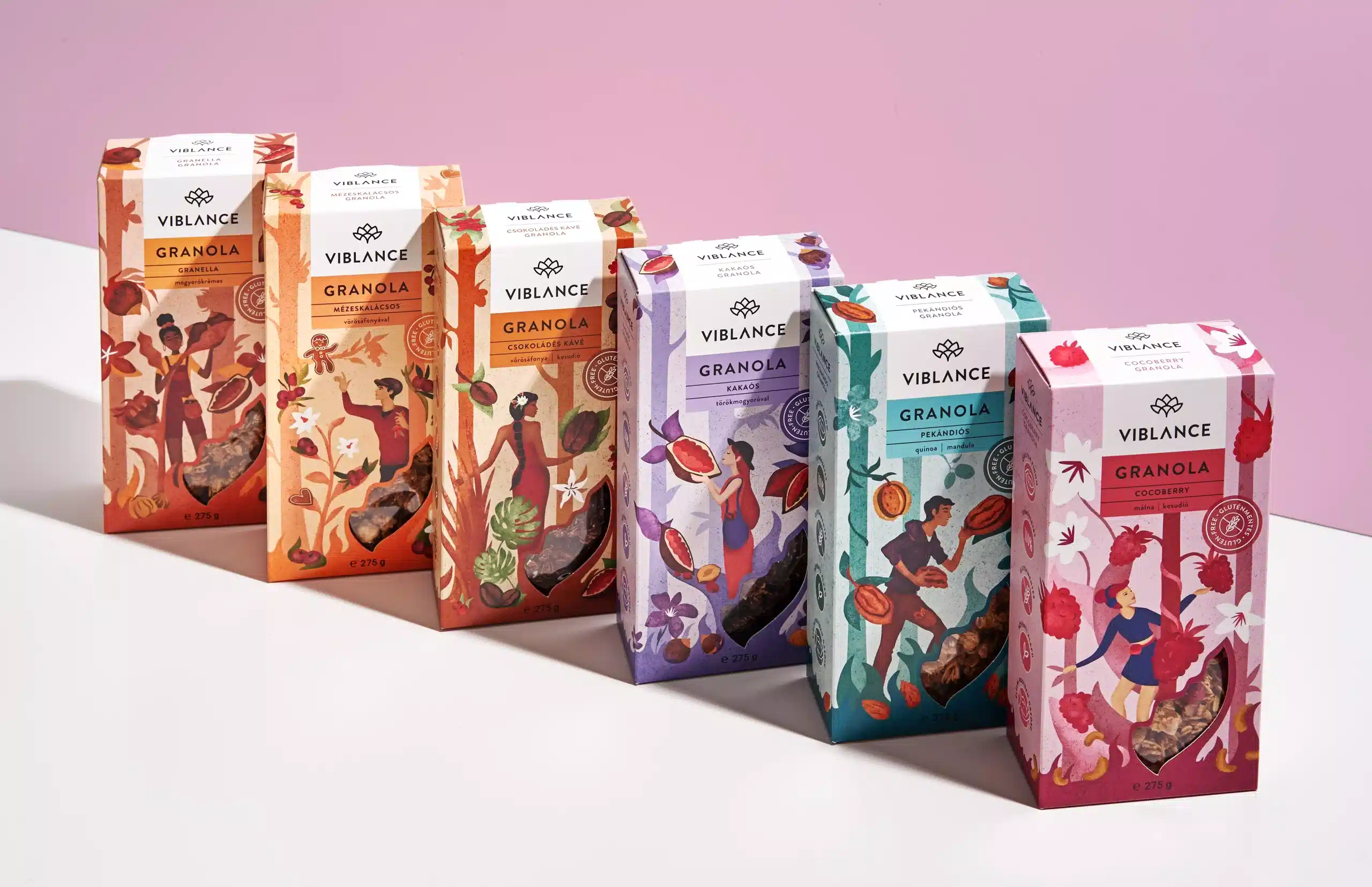 A Viblance granola arculatának felülete, mely elemzésre került.