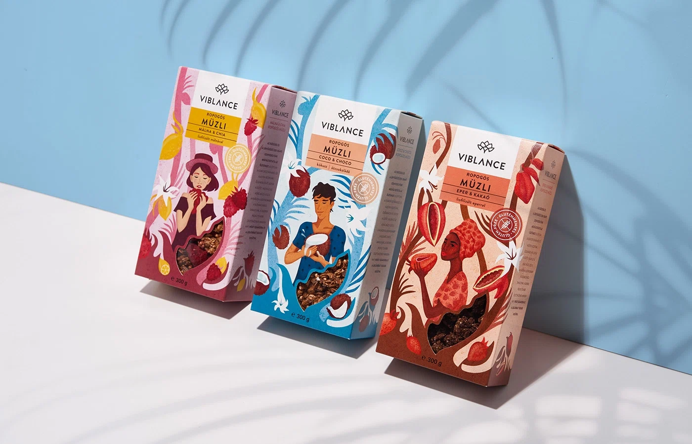 A Viblance granola arculatának felülete, mely elemzésre került.