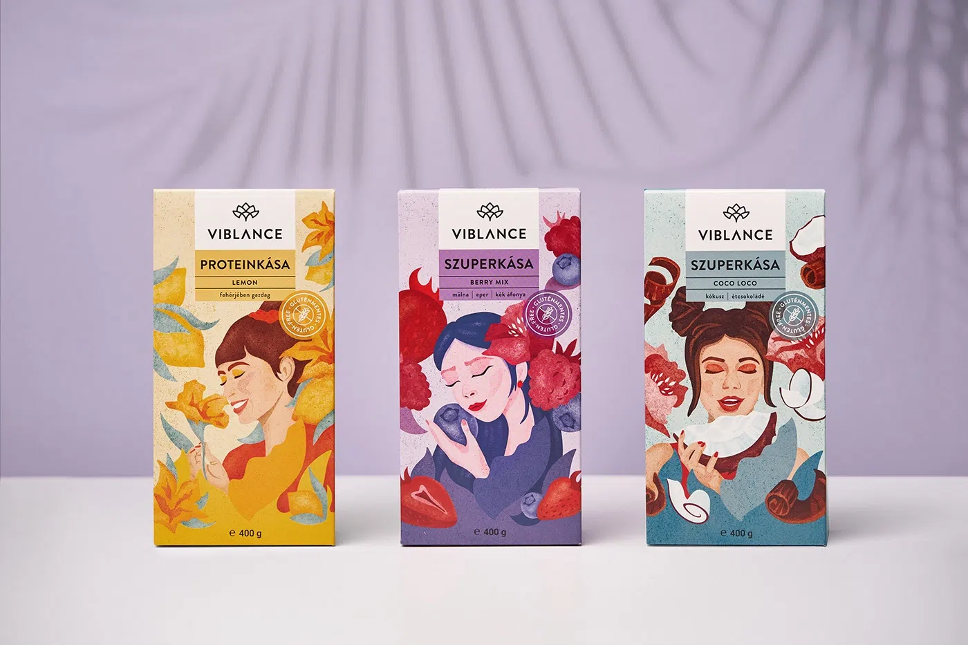 A Viblance granola arculatának felülete, mely elemzésre került.