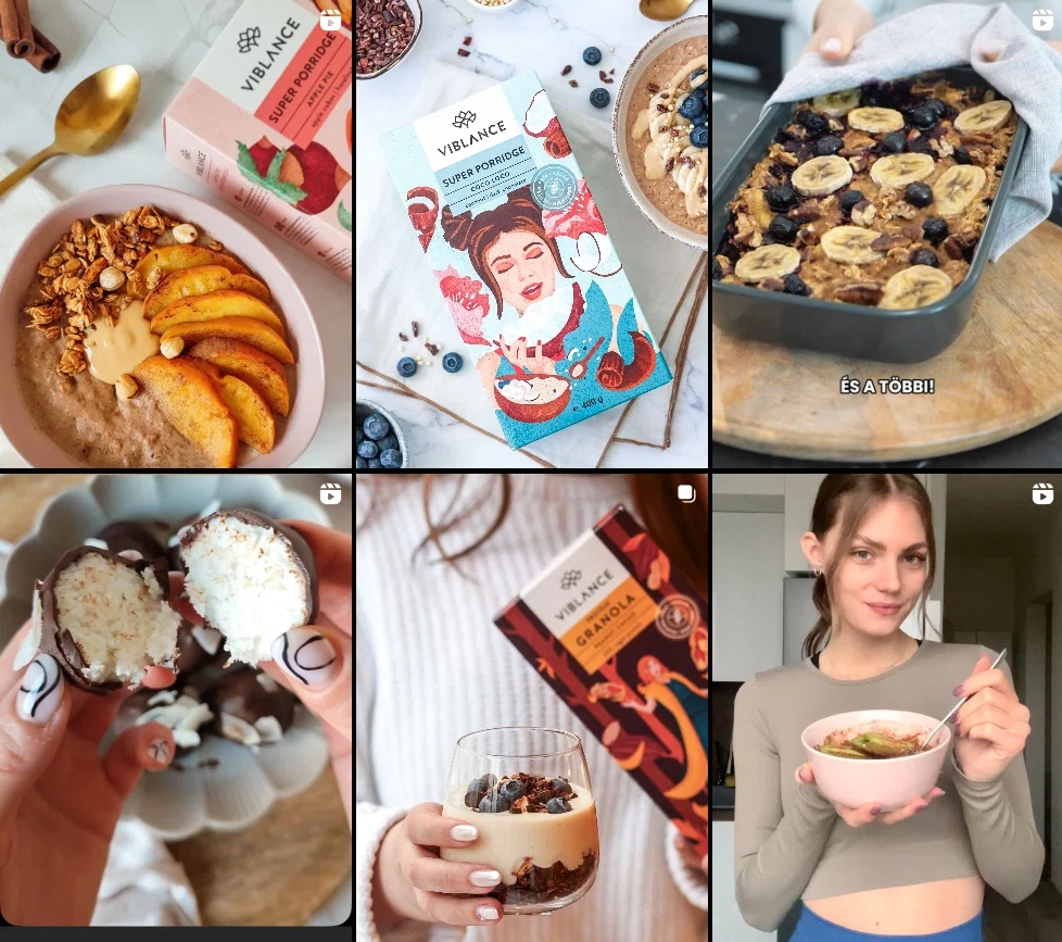 A Viblance granola arculatának felülete, mely elemzésre került.