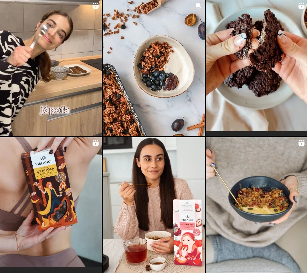 A Viblance granola arculatának felülete, mely elemzésre került.