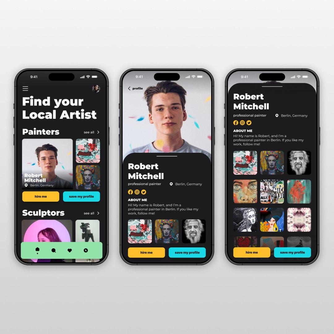 Daily UI feladat a UX/UI képzés hallgatói munkái közül