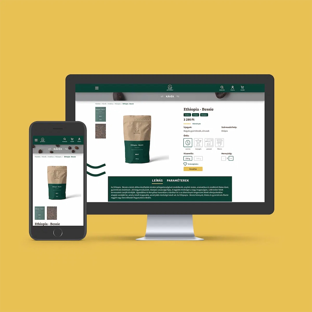 Ügynökségi együttműködés a Works. csapattal – UI design terv egy webshophoz, a UX/UI képzés hallgatói munkái közül.