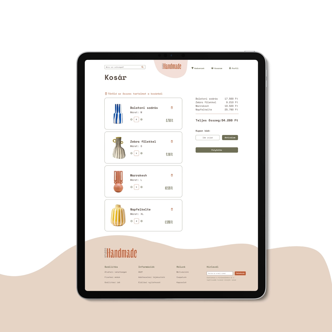 Ügynökségi együttműködés a Works. csapattal – UI design terv egy webshophoz, a UX/UI képzés hallgatói munkái közül.