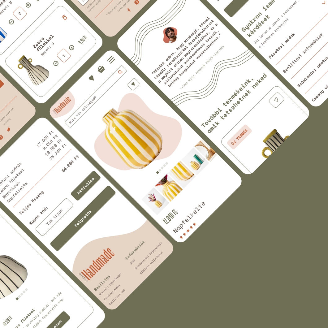 Ügynökségi együttműködés a Works. csapattal – UI design terv egy webshophoz, a UX/UI képzés hallgatói munkái közül.