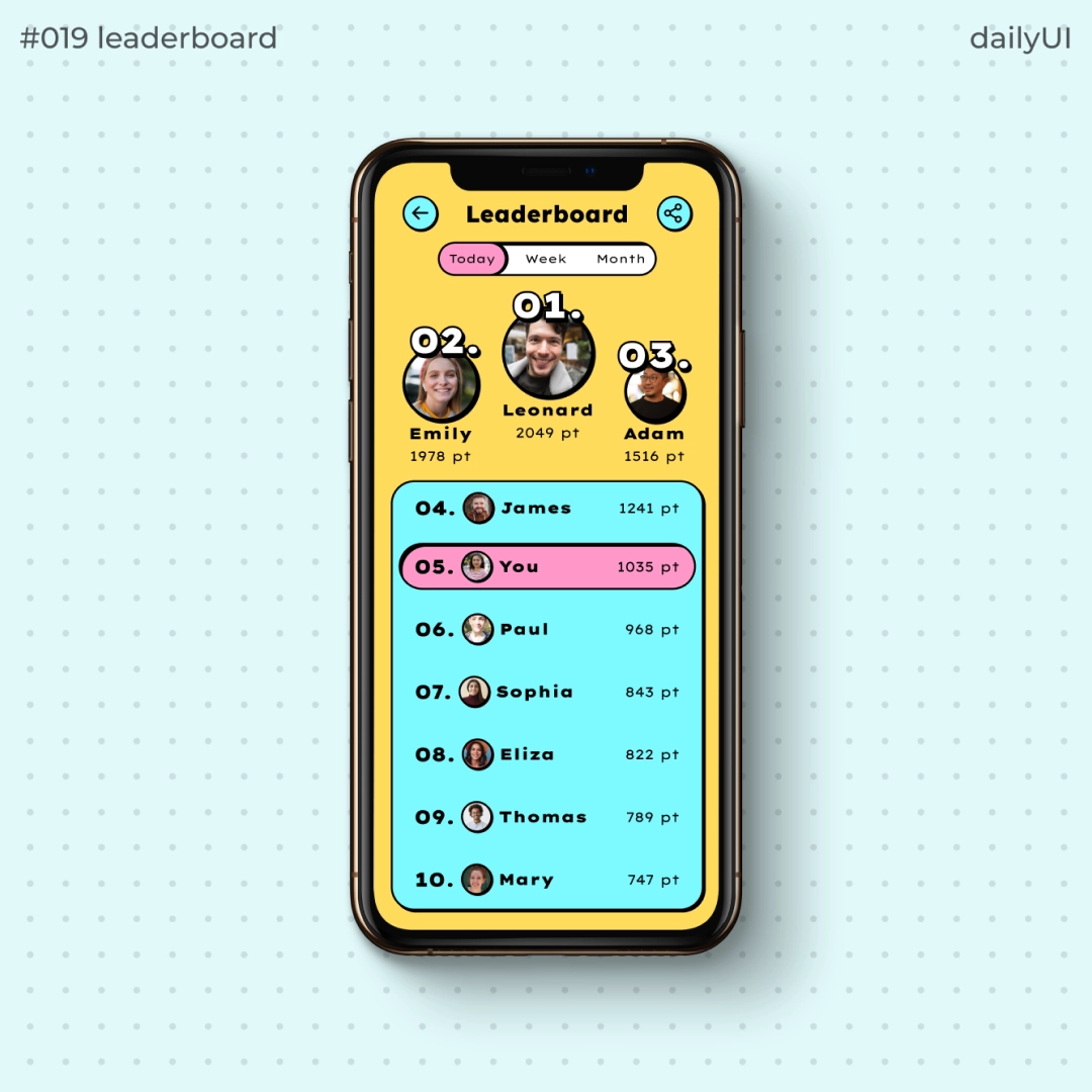 Daily UI feladat a UX/UI képzés hallgatói munkái közül