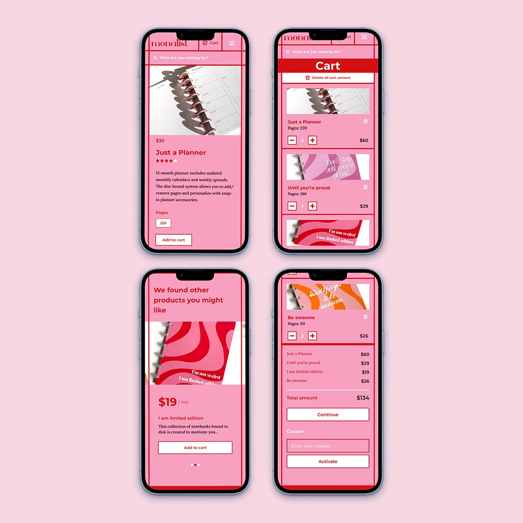 Ügynökségi együttműködés a Works. csapattal – UI design terv egy webshophoz, a UX/UI képzés hallgatói munkái közül.