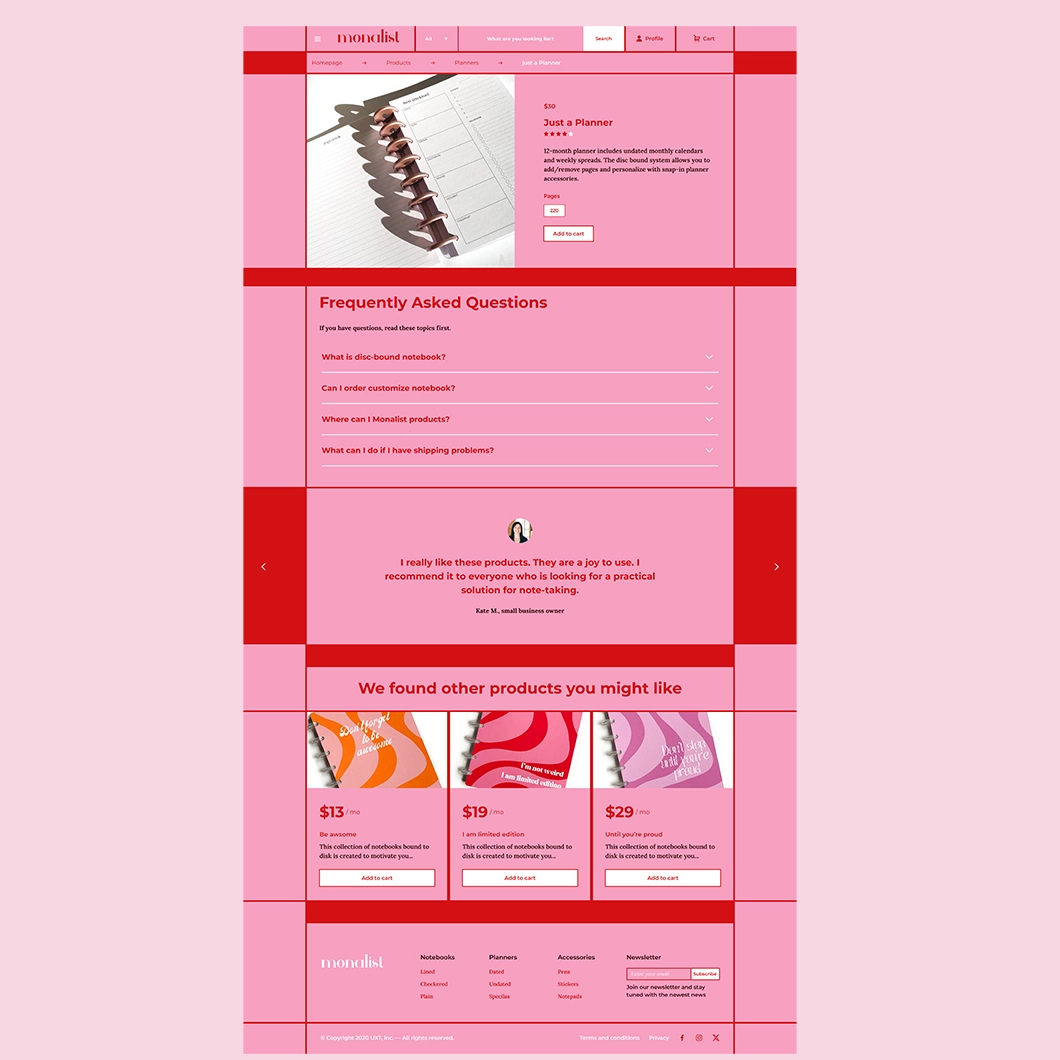 Ügynökségi együttműködés a Works. csapattal – UI design terv egy webshophoz, a UX/UI képzés hallgatói munkái közül.