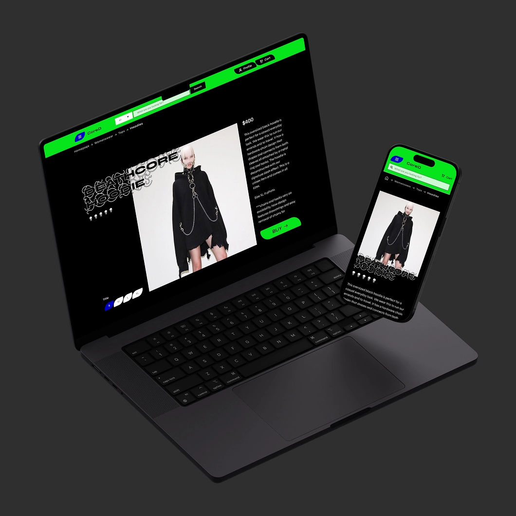 Ügynökségi együttműködés a Works. csapattal – UI design terv egy webshophoz, a UX/UI képzés hallgatói munkái közül.