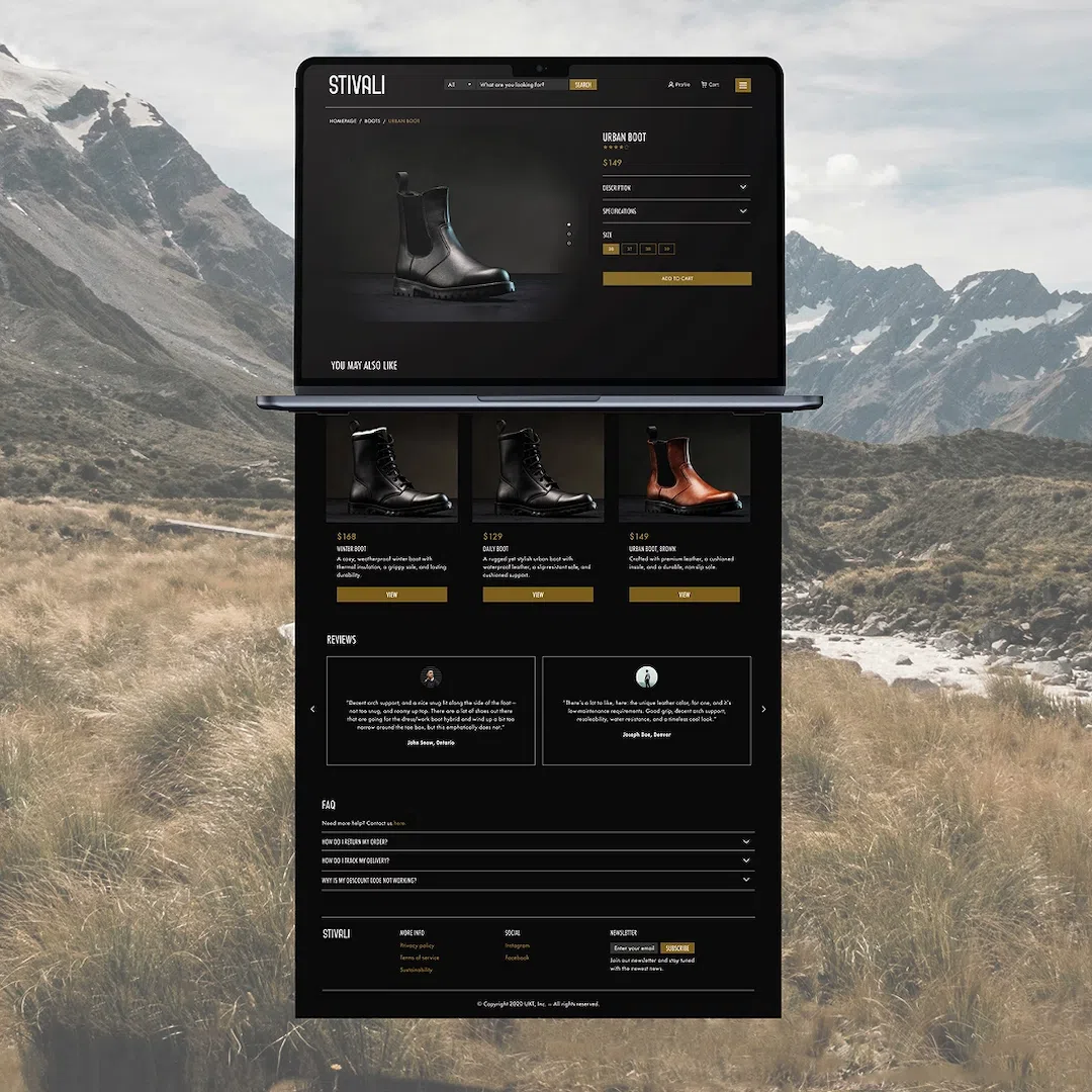 Ügynökségi együttműködés a Works. csapattal – UI design terv egy webshophoz, a UX/UI képzés hallgatói munkái közül.