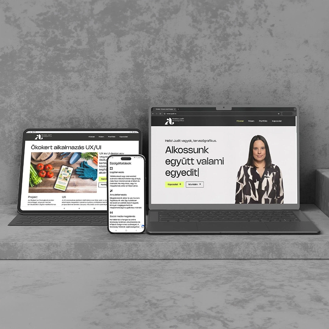 Portfólióhonlap-tervek a UX/UI képzés hallgatói munkái közül