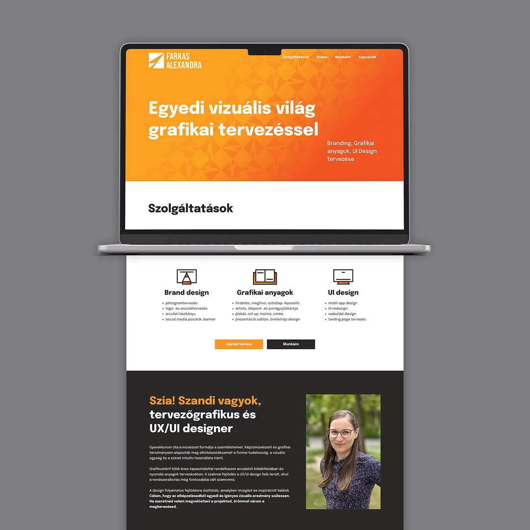 Portfólióhonlap-tervek a UX/UI képzés hallgatói munkái közül