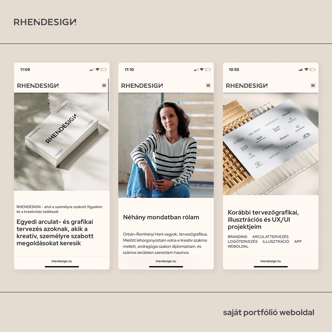 Portfólióhonlap-tervek a UX/UI képzés hallgatói munkái közül