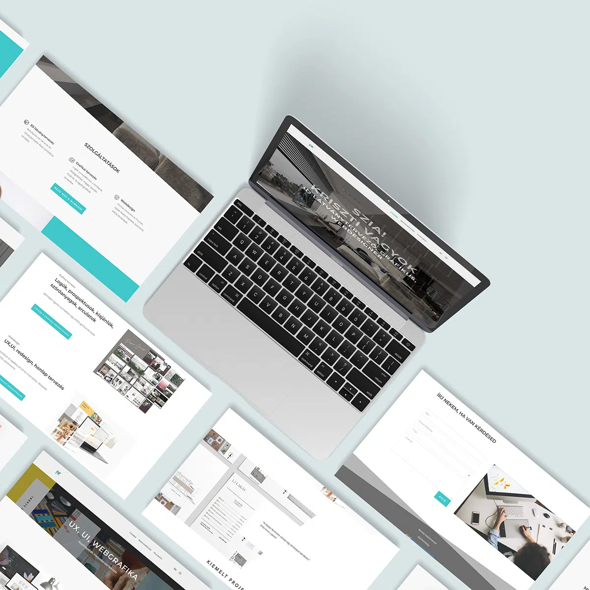 Portfólióhonlap-tervek a UX/UI képzés hallgatói munkái közül