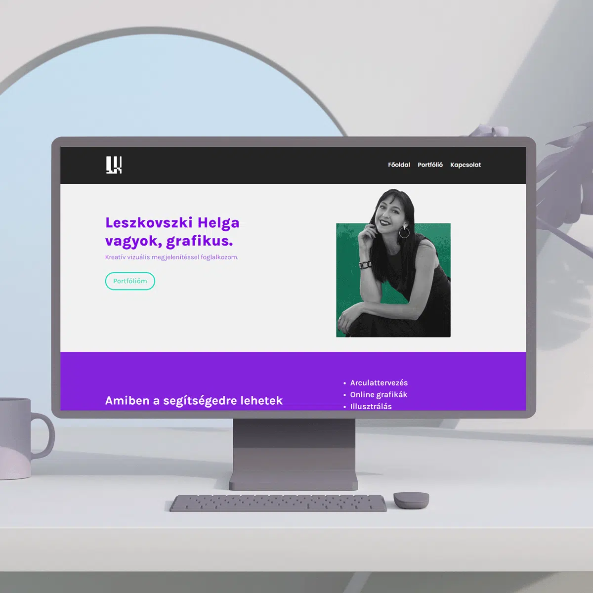 Portfólióhonlap-tervek a UX/UI képzés hallgatói munkái közül