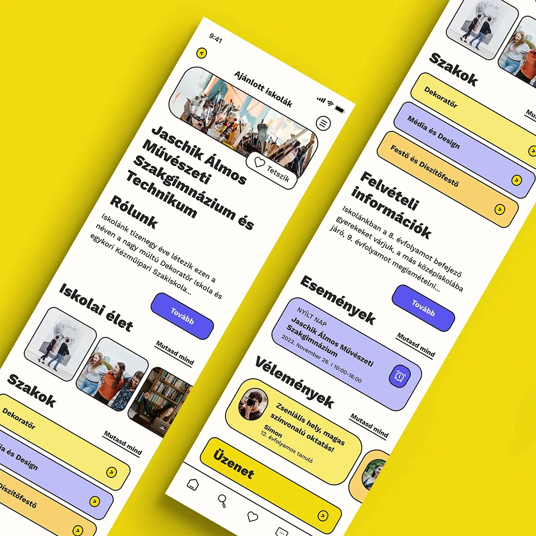 Lőrincz Zita applikációterve a UX/UI Képzésről